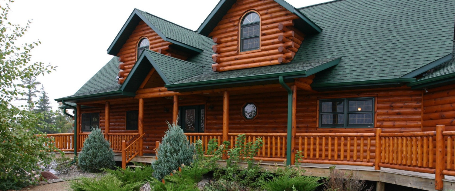 a custom built log cabin in the blue ridge mountains